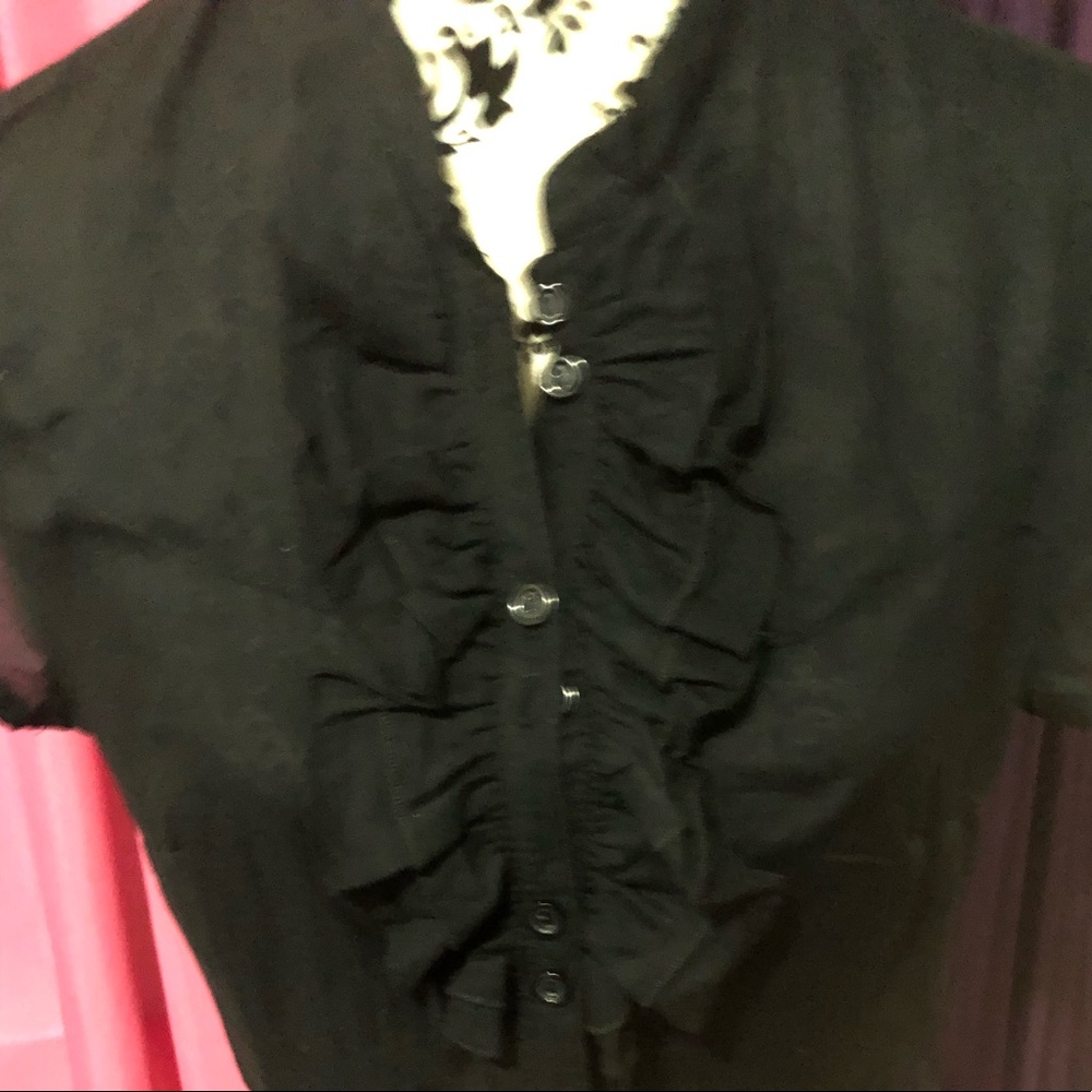 H&M Black Linen Top Size 12